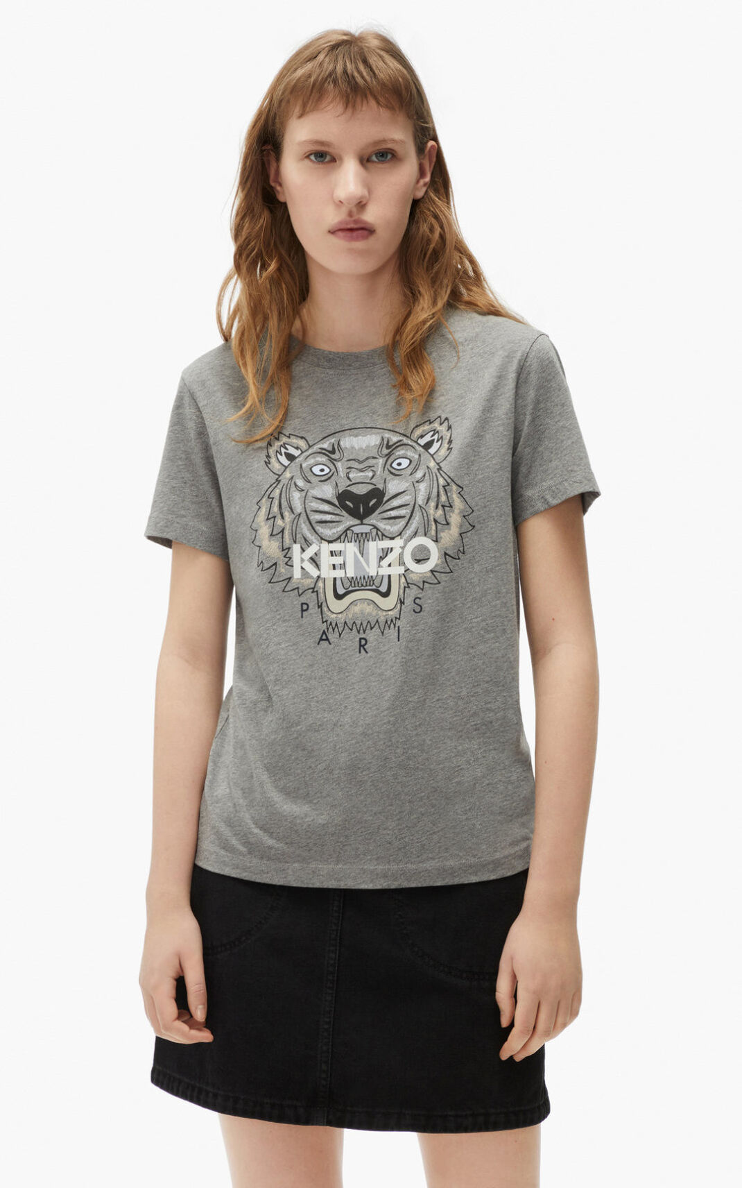 T Shirt Kenzo Tiger Femme Grise | FZIQ-62514